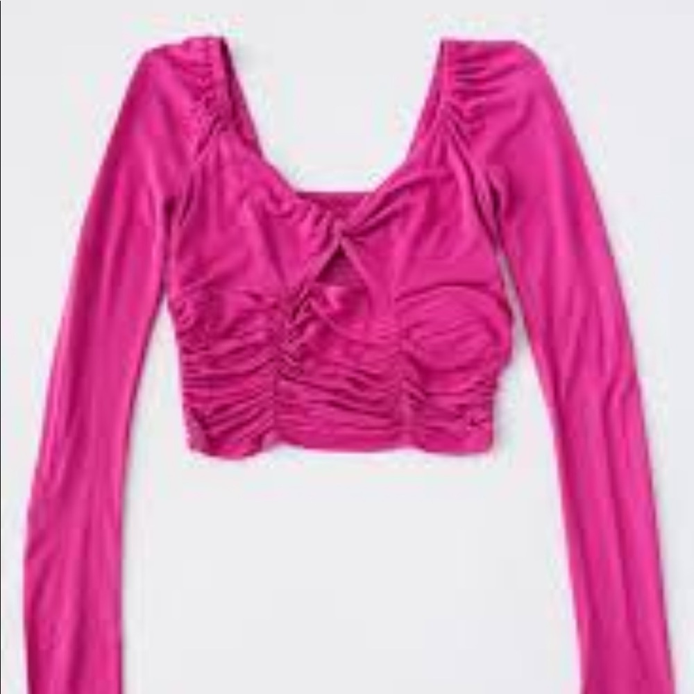 UO Juliana Crepe Cutout Cropped Top M